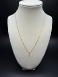 18" Gold over Silver Chain 1/4ctw Pear Lab Diamond Solitaire Pendant 1.3g