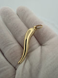 2" 14K Yellow Gold Italian Horn 5.3mm Bail 2.0g