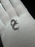 15mm x 3mm 14K White Gold Huggies 1.12g