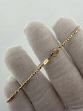 7.5" 14k Yellow Gold Diamond Cut Moon Bead Bracelet 2mm 2.9g
