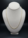 22" 14K Yellow Gold Rope Chain 3mm 16.8g