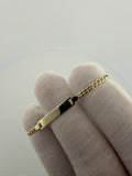 5.5 inch 2.5mm curb baby ID bracelet in 14K yellow gold, 1.81g, view 2 - Ott Family Jewelry