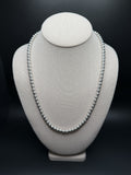 22" 14K White Gold Diamond Cut Moon Bead 6mm 39.6g