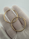 35mm x 2mm 14K Yellow Gold Hoops 2.51g