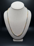 24" 14k Tri-Color Gold Rope 4.5mm 42.85g