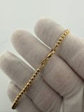 7.5 inch 3mm diamond cut moon bead bracelet in 10K yellow gold, 3.4g, view 2 - Ott Family Jewelry