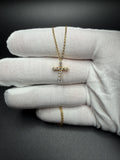18" Gold over Silver Chain 3/4" .5ctw Lab Diamond Cross 1.9g