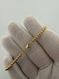 7" 10K Yellow Gold Diamond Cut Moon Bead 3mm 3.22g