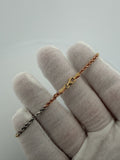 7.5" 14K Tri-Color Gold Rope 2.5mm 3.5g