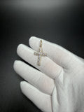 1.25" 10k Yellow Gold .6ctw VS/VVS Lab Diamond Latin Cross 6mm Bail 1.9g