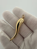 2" 14K Yellow Gold Italian Horn 4mm Bail 2.51g