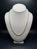 14K 7mm Handmade Solid Rope Chain