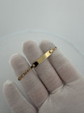 6" 14K Yellow Gold Tri-Color Valentino Baby ID Bracelet 3.5mm 4.05g