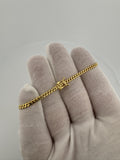 7" 10K Yellow Gold Cuban Bracelet 3mm 4.72g