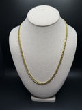 22 inch 5mm semi-solid Cuban link chain in 14K yellow gold, 18.03g, view 2 - Ott Family Jewelry