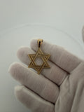 1.75" 14k Yellow Gold Star of David Pendant 7mm Bail 4.8g