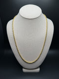24" 14k Yellow Gold Dia Cut Moon Bead Chain 3.5mm 23.7g