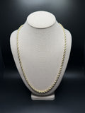 18K 6mm Handmade Solid Rope Chain