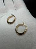 15mm 14K Yellow Gold Knife Edge Hoops 1.2g