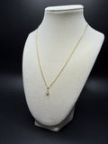 18" Gold over Silver Chain .5ctw Pear Lab Diamond Solitaire 1.5g
