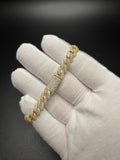 8mm Moissanite Cuban Bracelet, 4.3ctw D VVS1, GRA Certified, Gold Over 925 Silver, 7" (20.9g)
