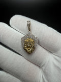1.5" 10K Yellow Gold Lion 1ctw Natural Diamond Pendant 5.5mm Bail 3.71g