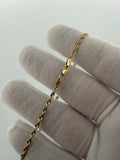 8" 14k Yellow Gold Rope 2.2mm 1.32g