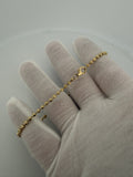 9" 14K Yellow Gold Rounded Cut Moon Bead 3mm 6.25g