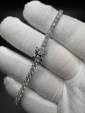 7.5" Silver Moissanite Tennis Bracelet 3mm 9.3g