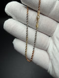 8" 14k Tri-Color Rope Chain 2mm 3.1g