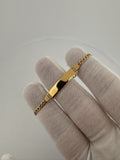 6" 14k Yellow Gold Diamond Cut Curb Baby ID Bracelet 3mm 3.6g