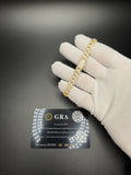 8mm Moissanite Cuban Bracelet, 4.9ctw D VVS1, GRA Certified, Gold Over 925 Silver, 8" (23.1g)