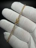7" Gold over Silver 3ctw VS/VVS Lab Diamond Tennis Bracelet 2.4mm 5.1g