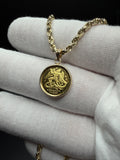 1/20 oz Isle of Man Gold Angel Coin Pendant — .9999 Fine Gold in 14K Bezel