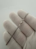 7.5" 14K White Gold Rounded Box 2.5mm 3.0g