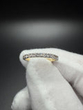 Size 7 14k Yellow Gold 1/2ctw E-F VS/VVS Lab Diamond Half Eternity Band 2mm 1.9g