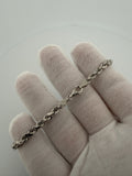 8" 14K White Gold Rope 4.5mm 14.25g