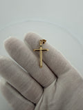 1.5" 14K Yellow Gold Round Cross 5.6mm Bail 1.33g