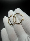 25mm x 2mm 14K Yellow Gold Hoops 1.6g