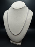 22" Silver 1ctw Natural Diamond Tennis Chain 3mm 28.3g