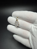 1" 10K Yellow Gold Hamsa 1/2ctw Natural Diamond Pendant 5.2mm Bail 2.3g
