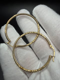 40mm x 2mm 14K Yellow Gold Fancy Hoops 2.62g