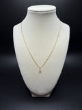 18" Gold over Silver Chain 1/4ctw Oval Lab Diamond Solitaire Pendant 1.4g