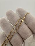 10" 14k Yellow Gold Rope 1.5mm 2.26g