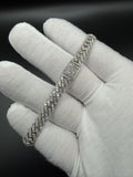 8" Silver Cuban 6ctw VS/VVS Lab Diamonds 8mm 21.3g