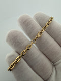 7.5" 14k Yellow Gold Fancy Paperclip 4.5mm 5.53g