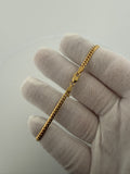 7.5 inch 3mm Cuban link bracelet in 14K yellow gold, 6.25g, view 2 - Ott Family Jewelry