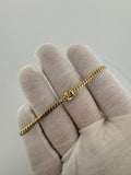 7.5" 10k Yellow Gold Cuban 3mm 5.1g