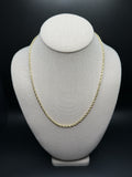 20 inch 3mm rope chain in 14K yellow gold, 3.7g, view 2 - Ott Family Jewelry