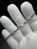 8" 14K White Gold Rope 4mm 10.1g